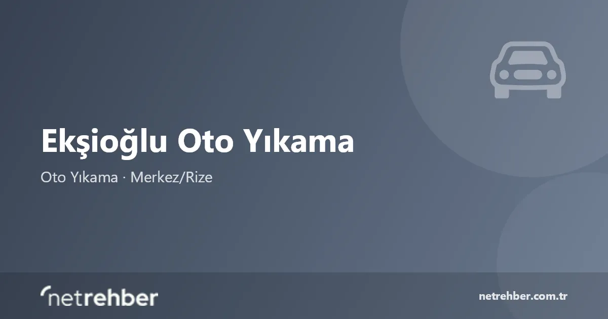 Ekşioğlu Oto Yıkama kapak görseli