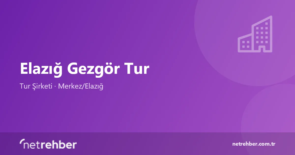 Elazığ Gezgör Tur kapak görseli