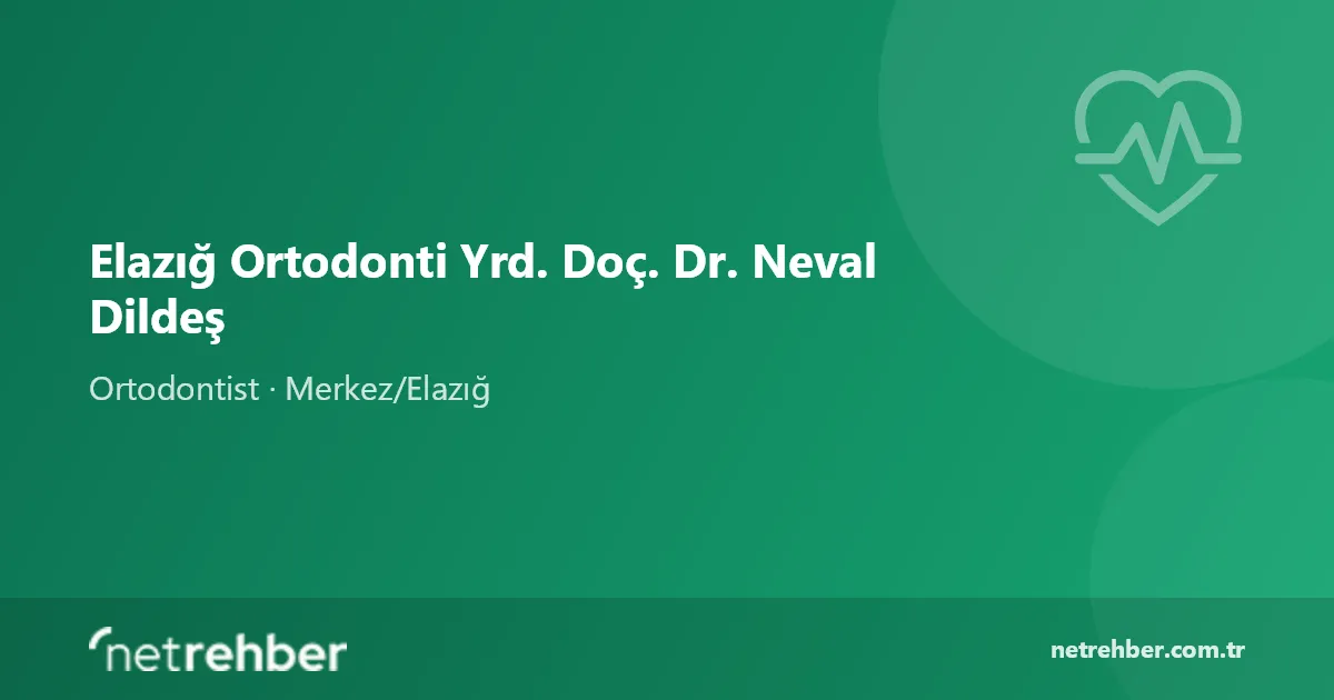 Elazığ Ortodonti Yrd. Doç. Dr. Neval Dildeş kapak görseli