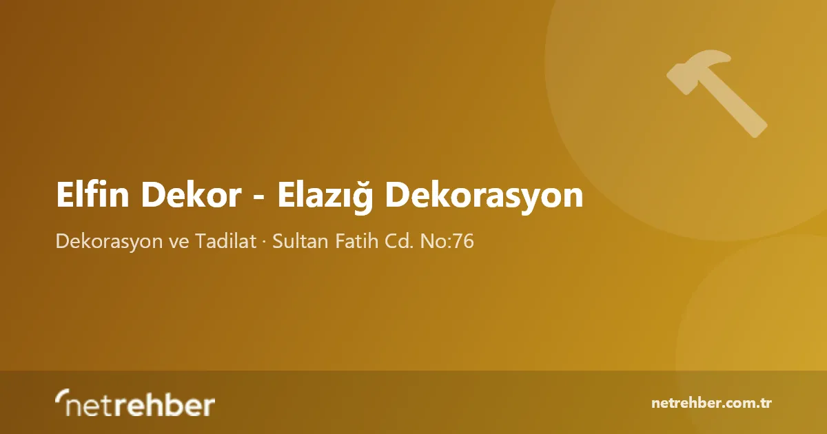 Elfin Dekor - Elazığ Dekorasyon kapak görseli