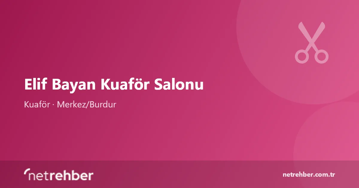 Elif Bayan Kuaför Salonu kapak görseli