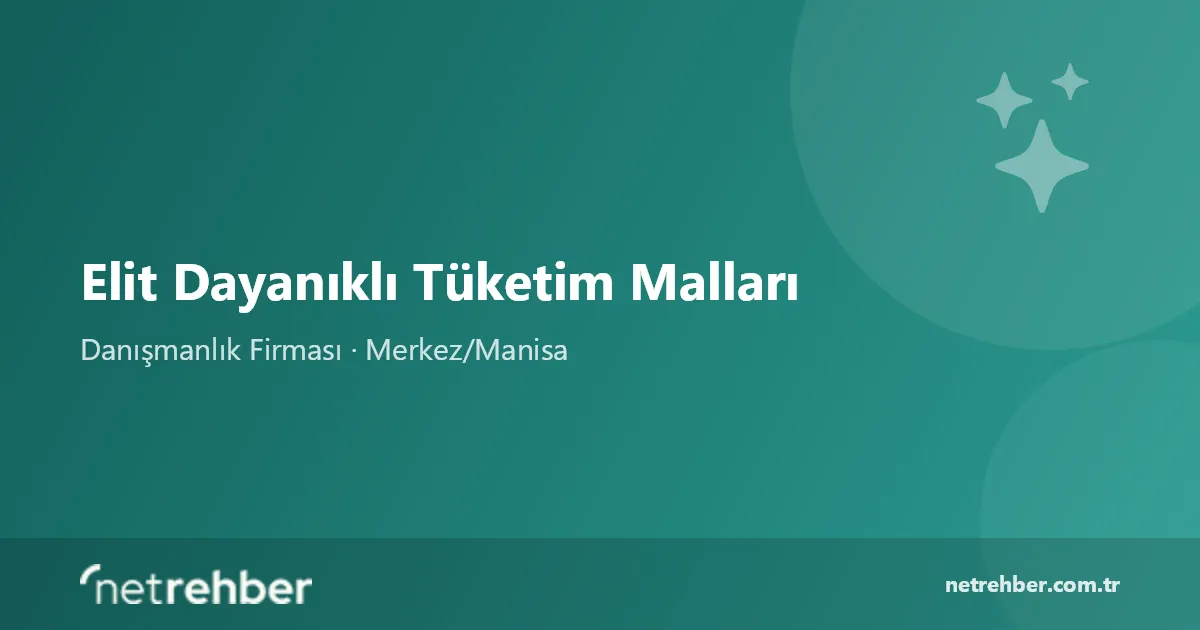 Elit Dayanıklı Tüketim Malları kapak görseli