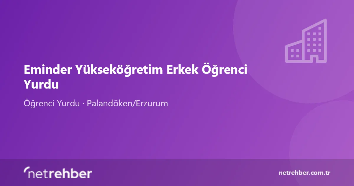 Eminder Yükseköğretim Erkek Öğrenci Yurdu kapak görseli