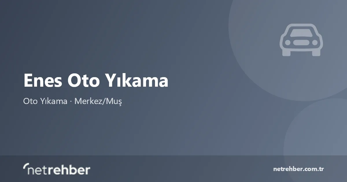 Enes Oto Yıkama kapak görseli
