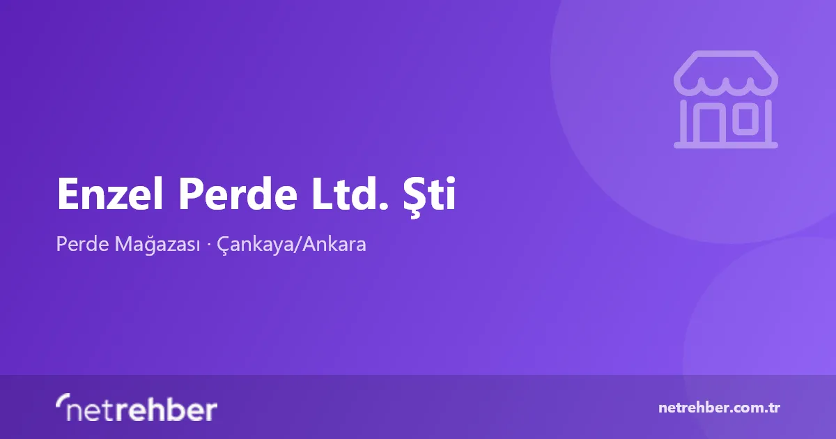 Enzel Perde Ltd. Şti kapak görseli