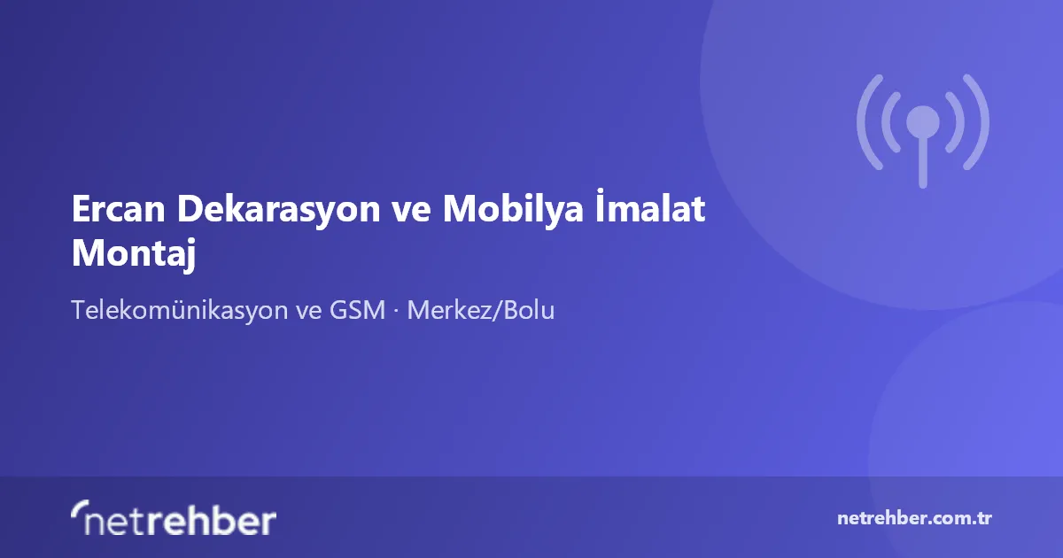 Ercan Dekarasyon ve Mobilya İmalat Montaj kapak görseli
