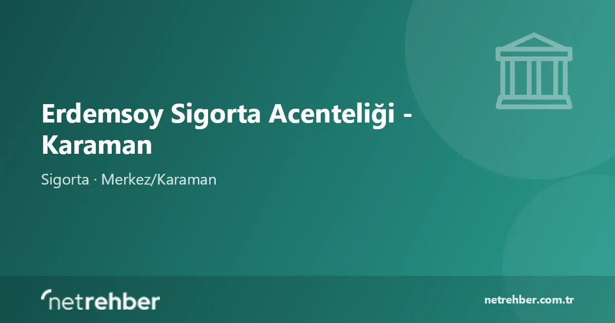 Erdemsoy Sigorta Acenteliği - Karaman kapak görseli