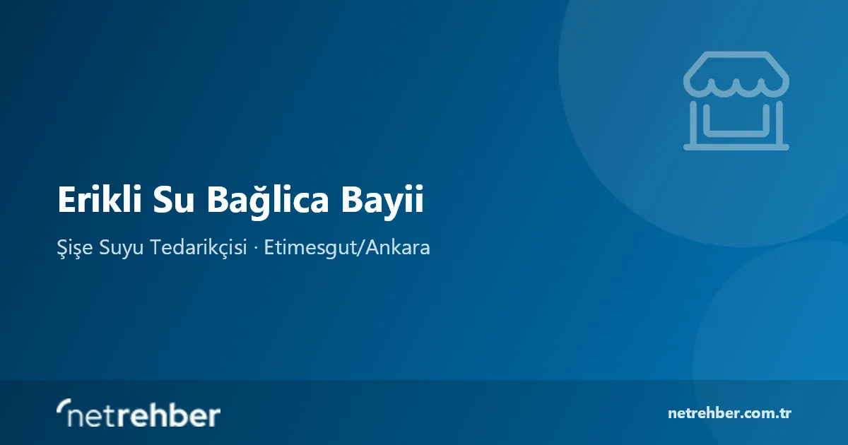 Erikli Su Bağlica Bayii kapak görseli