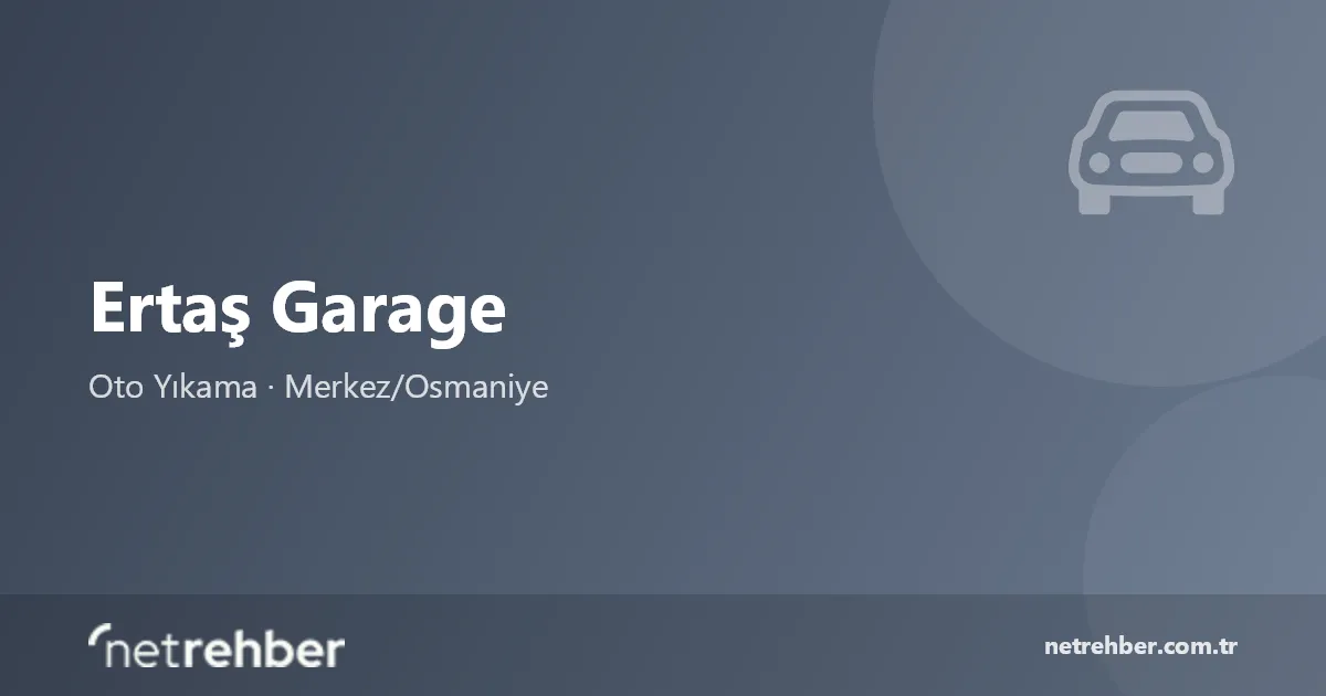 Ertaş Garage kapak görseli