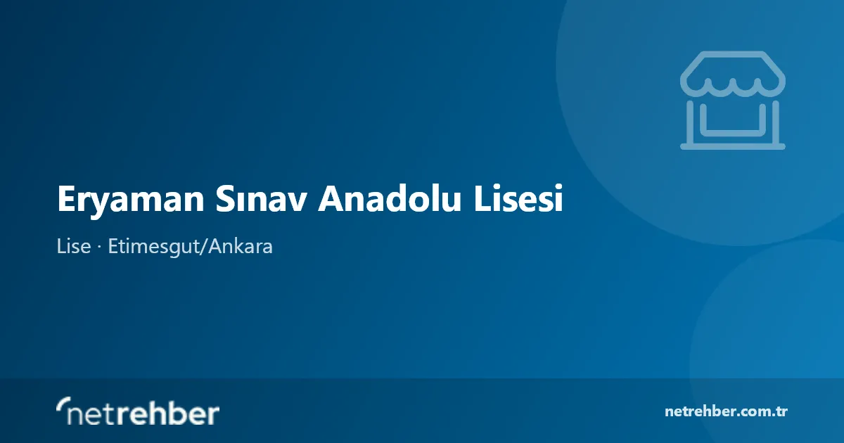 Eryaman Sınav Anadolu Lisesi kapak görseli
