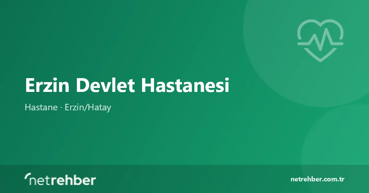 Erzin Devlet Hastanesi kapak görseli