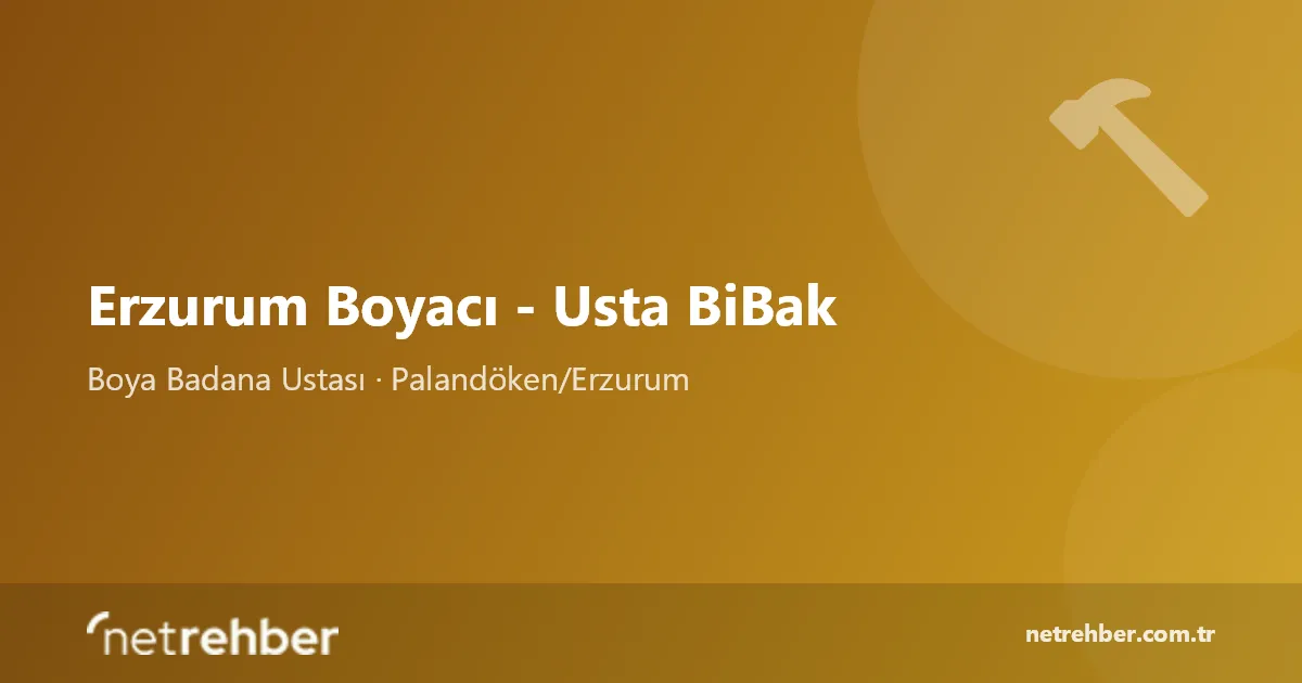 Erzurum Boyacı - Usta BiBak kapak görseli