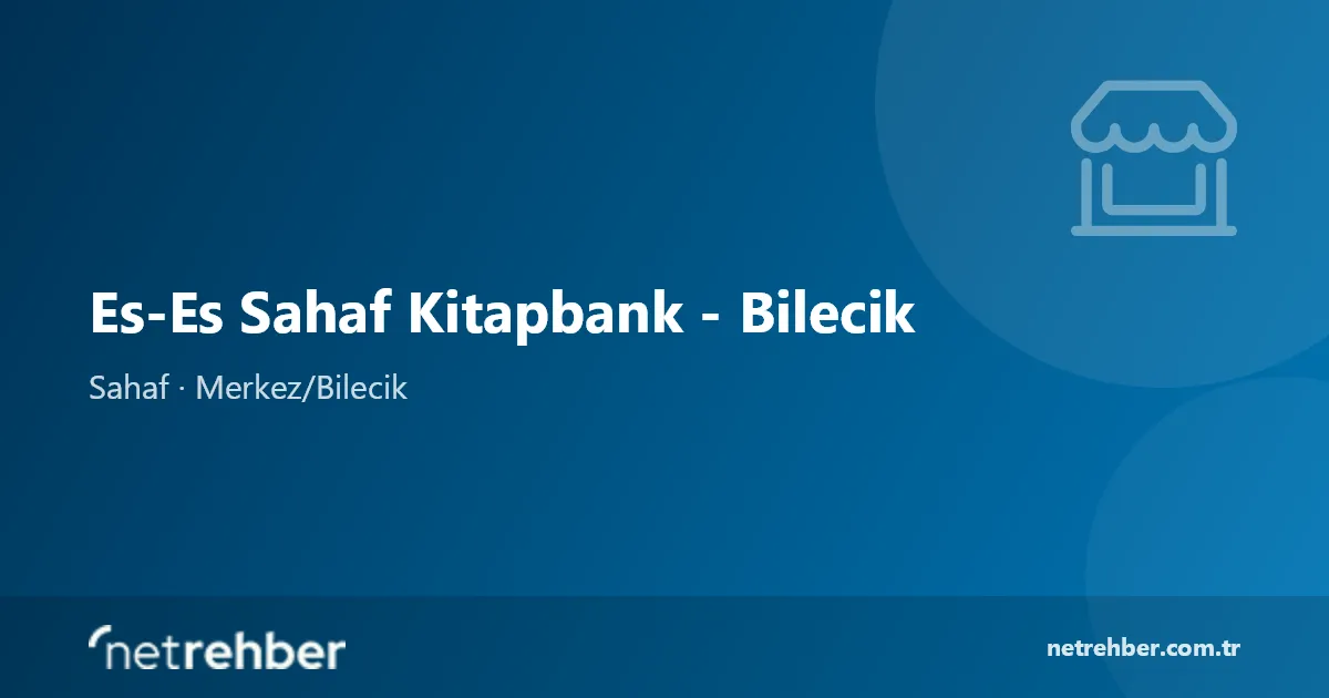 Es-Es Sahaf Kitapbank - Bilecik kapak görseli