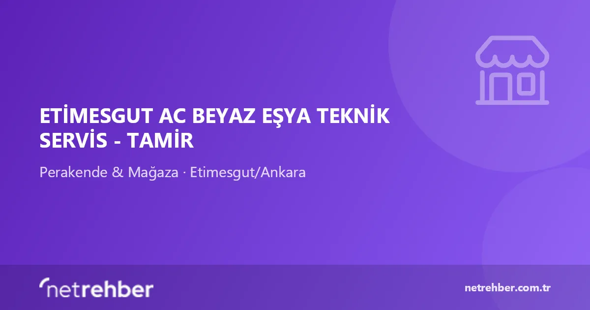 Etimesgut Ac Beyaz Eşya Teknik Servis - Tamir kapak görseli
