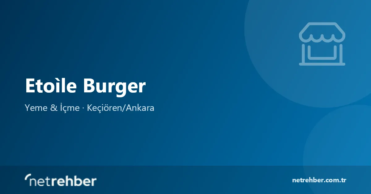 Etoìle Burger kapak görseli