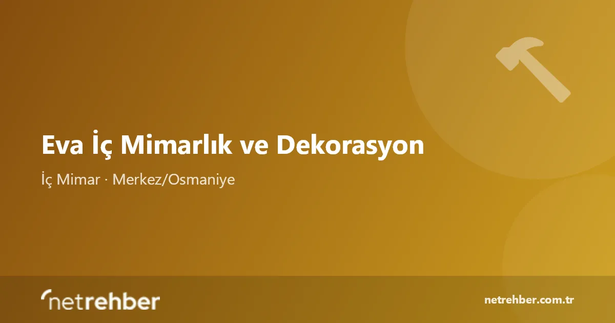 Eva İç Mimarlık ve Dekorasyon kapak görseli