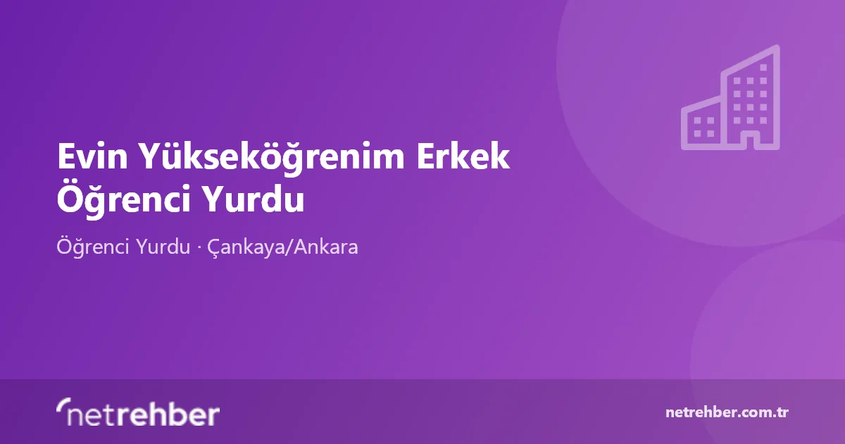 Evin Yükseköğrenim Erkek Öğrenci Yurdu kapak görseli