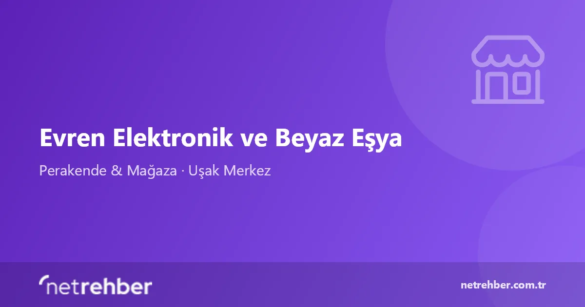 Evren Elektronik ve Beyaz Eşya kapak görseli
