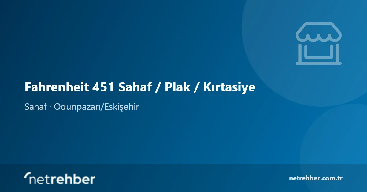 Fahrenheit 451 Sahaf / Plak / Kırtasiye kapak görseli