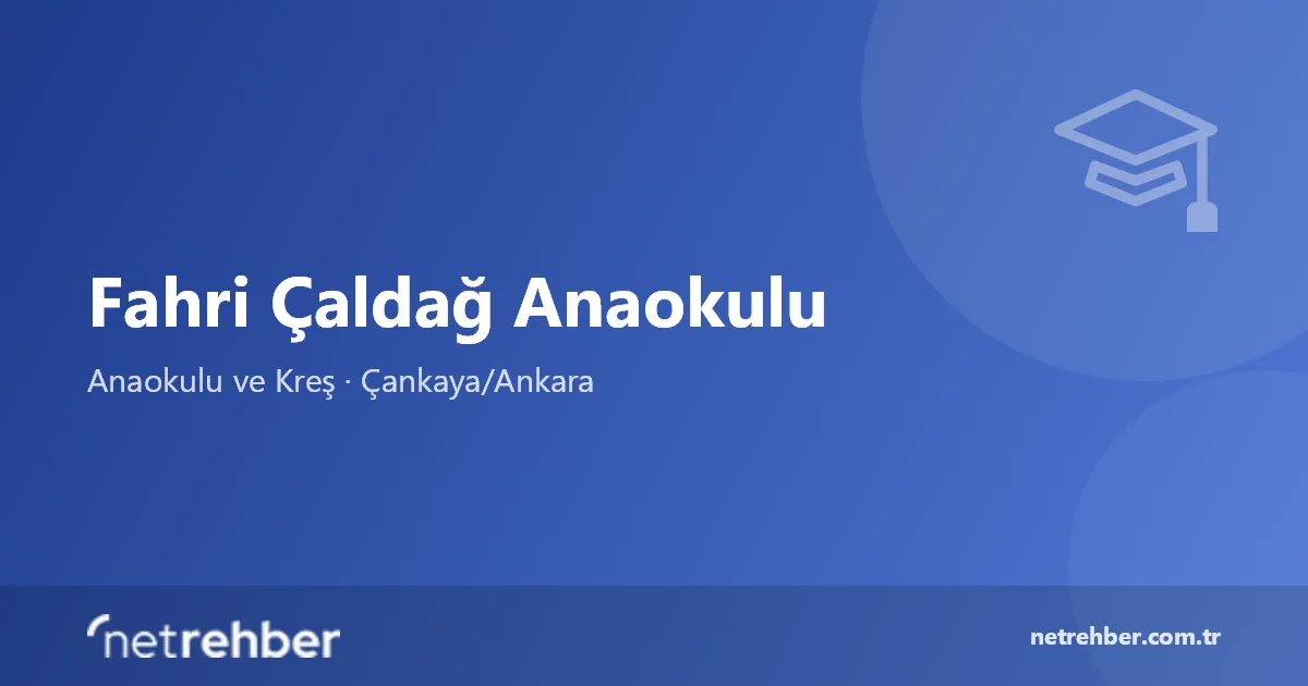 Fahri Çaldağ Anaokulu kapak görseli