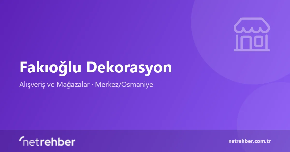 Fakıoğlu Dekorasyon kapak görseli