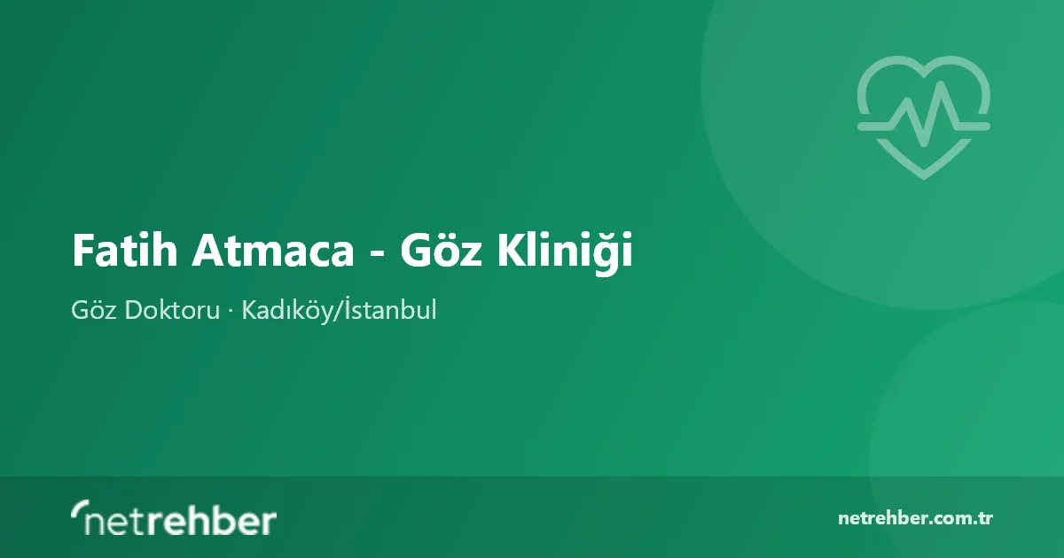 Fatih Atmaca - Göz Kliniği kapak görseli