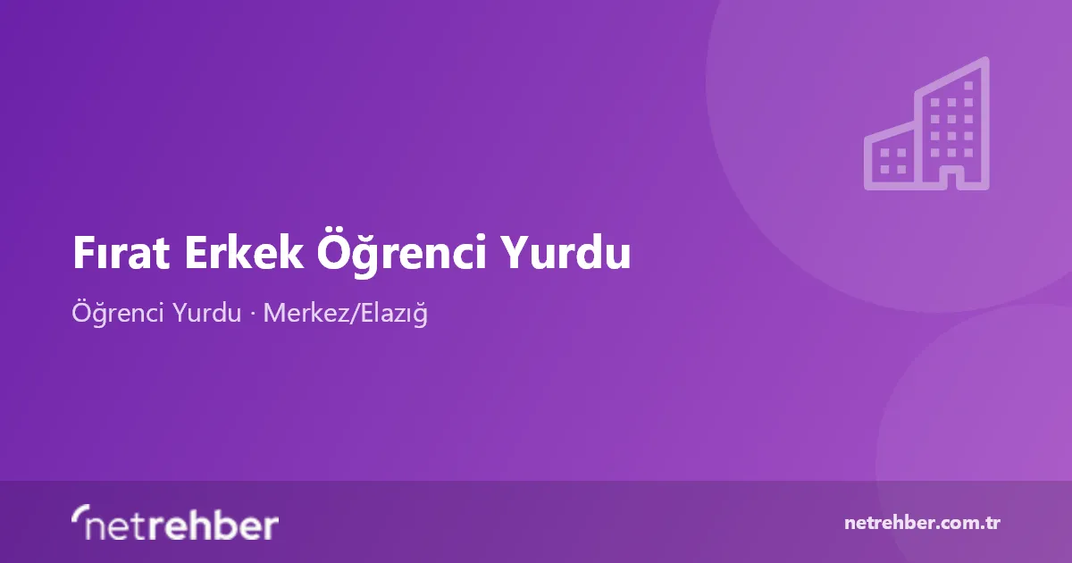 Fırat Erkek Öğrenci Yurdu kapak görseli