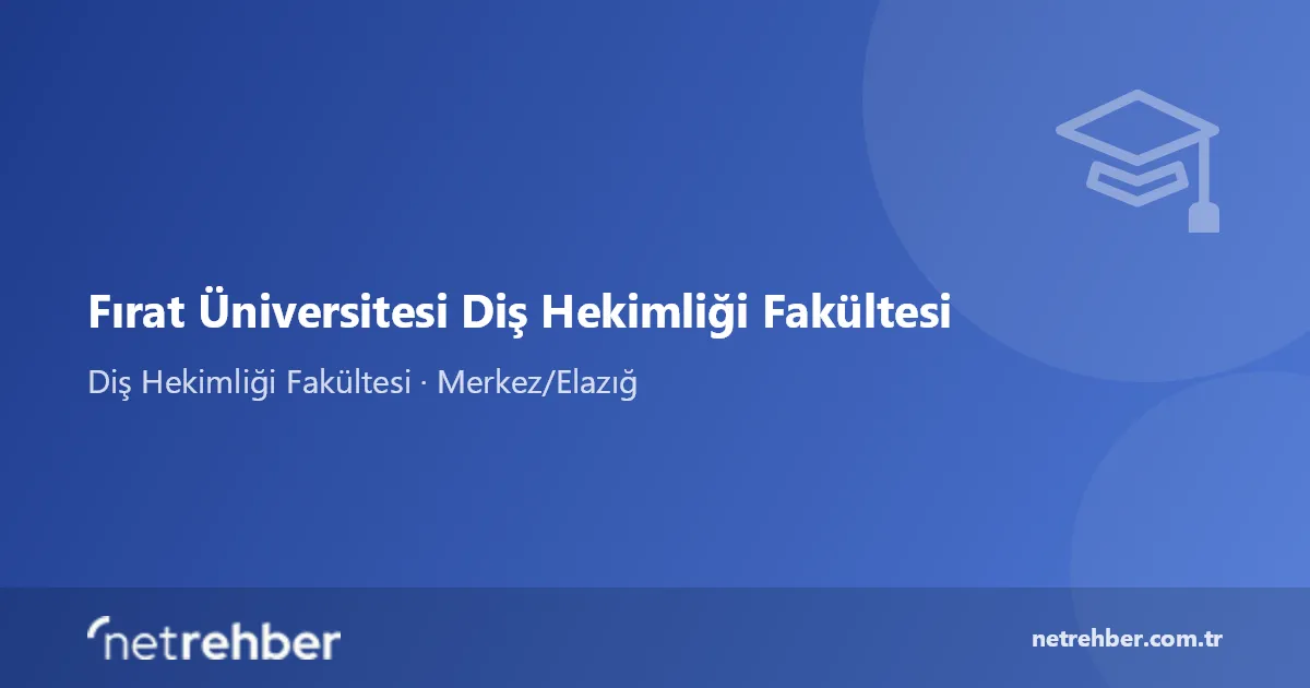Fırat Üniversitesi Diş Hekimliği Fakültesi kapak görseli