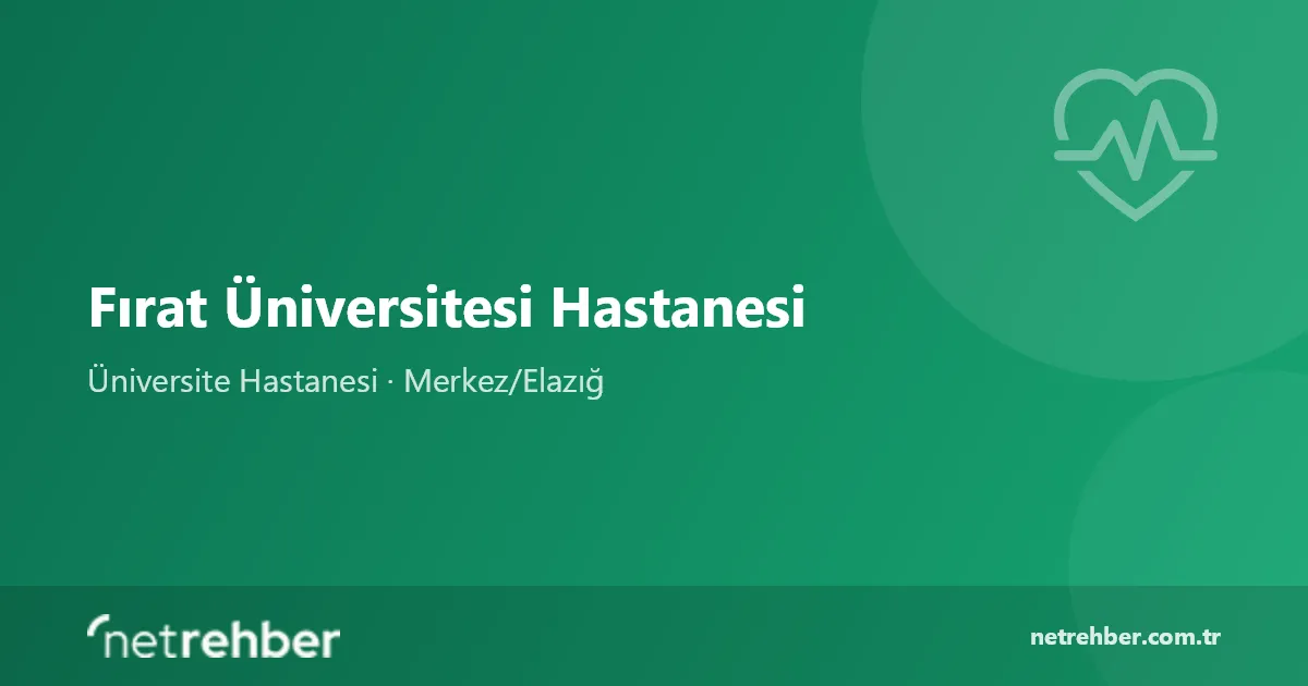 Fırat Üniversitesi Hastanesi kapak görseli