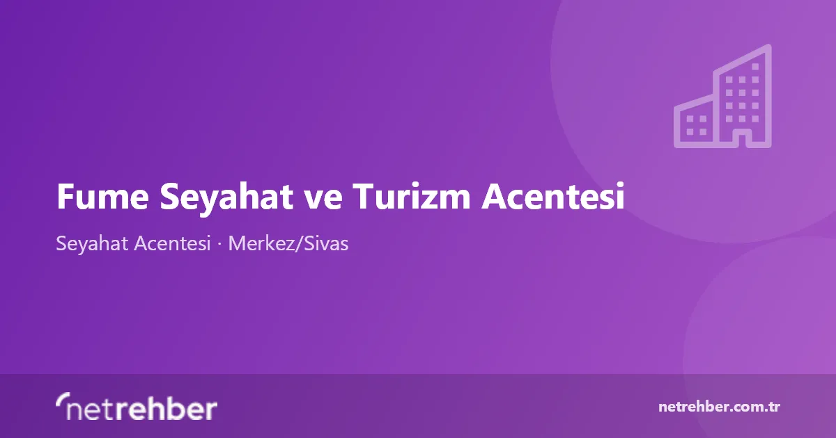 Fume Seyahat ve Turizm Acentesi kapak görseli