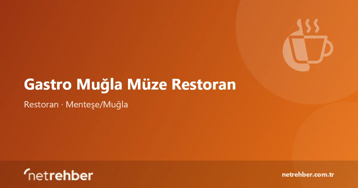 Gastro Muğla Müze Restoran kapak görseli