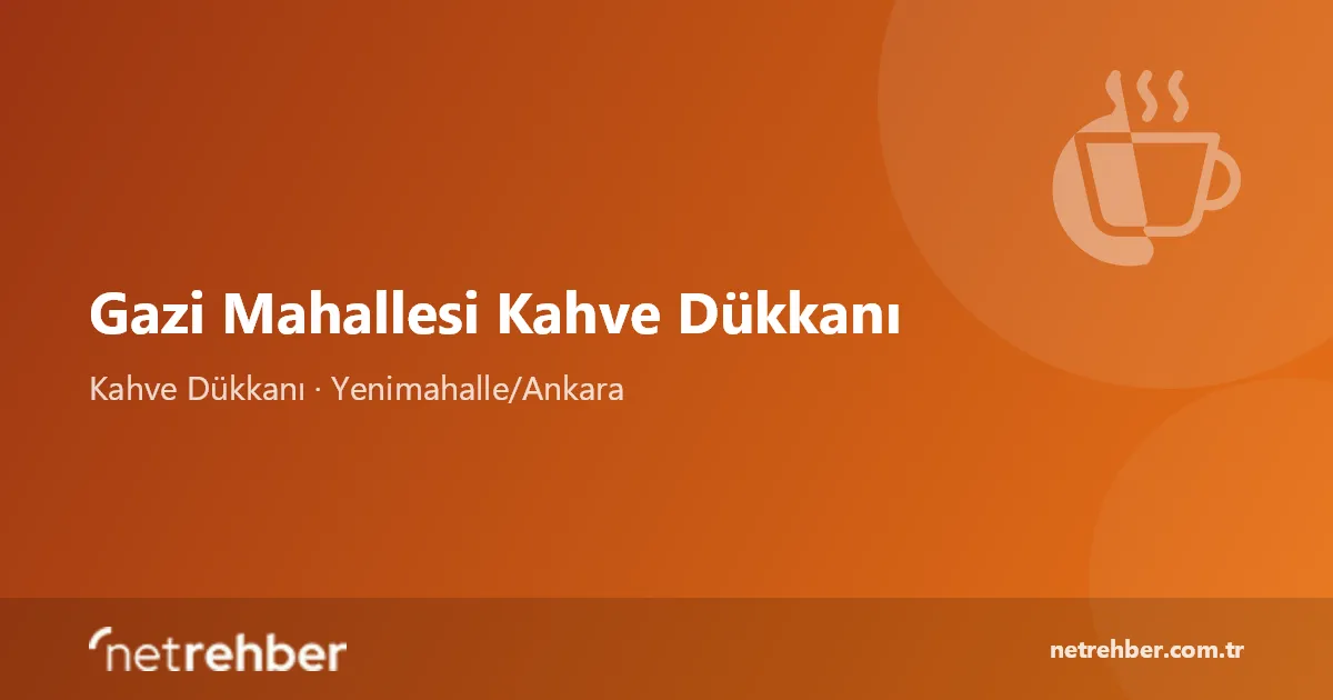 Gazi Mahallesi Kahve Dükkanı kapak görseli