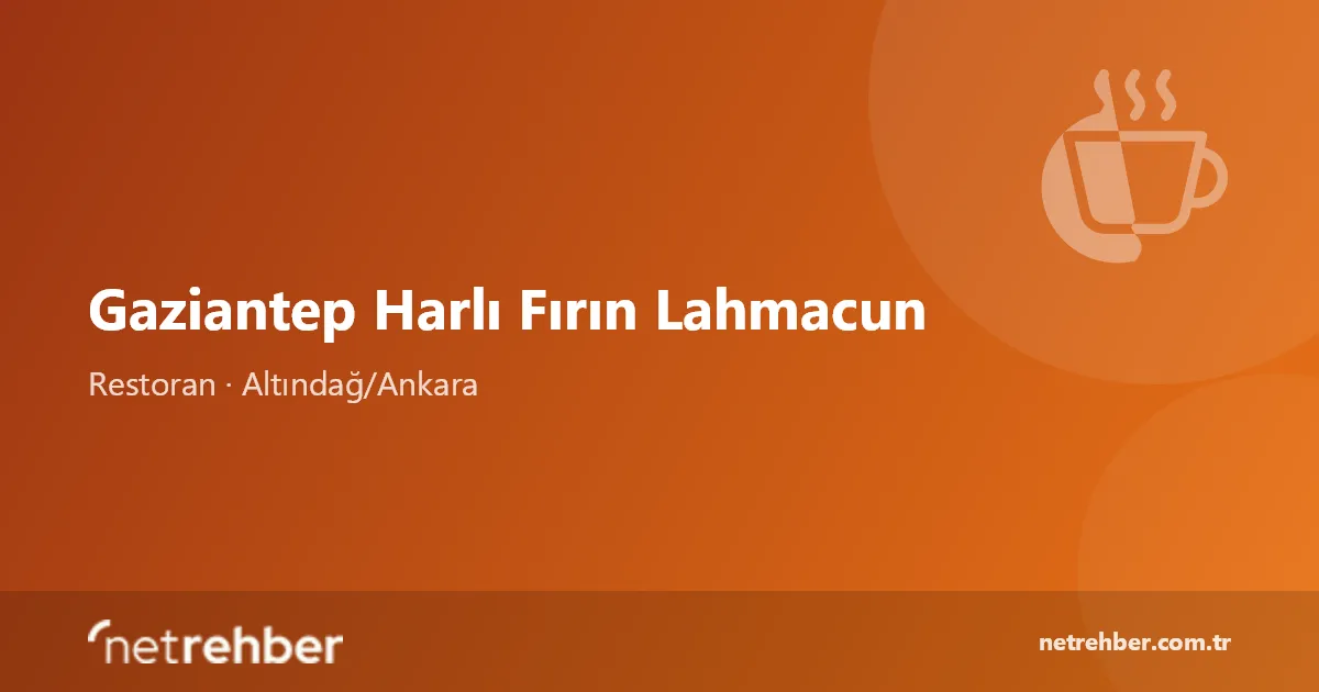 Gaziantep Harlı Fırın Lahmacun kapak görseli