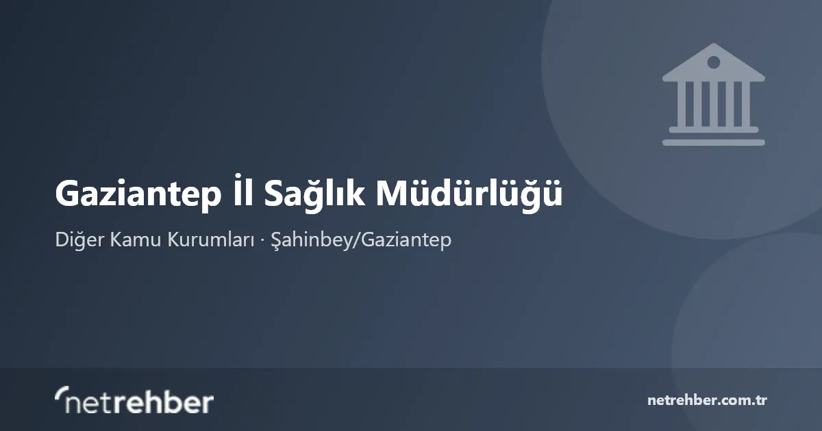 Gaziantep İl Sağlık Müdürlüğü kapak görseli