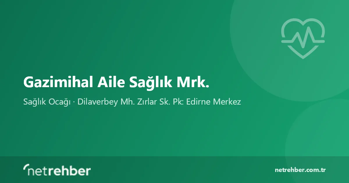 Gazimihal Aile Sağlık Mrk. kapak görseli
