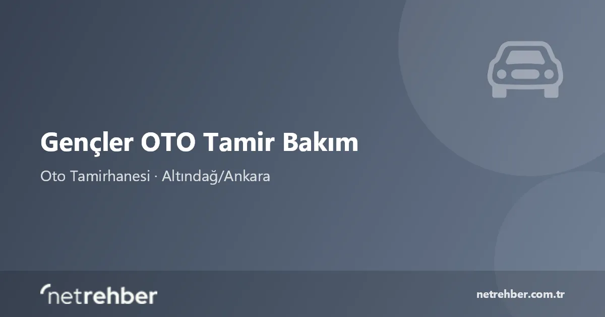 Gençler OTO Tamir Bakım kapak görseli