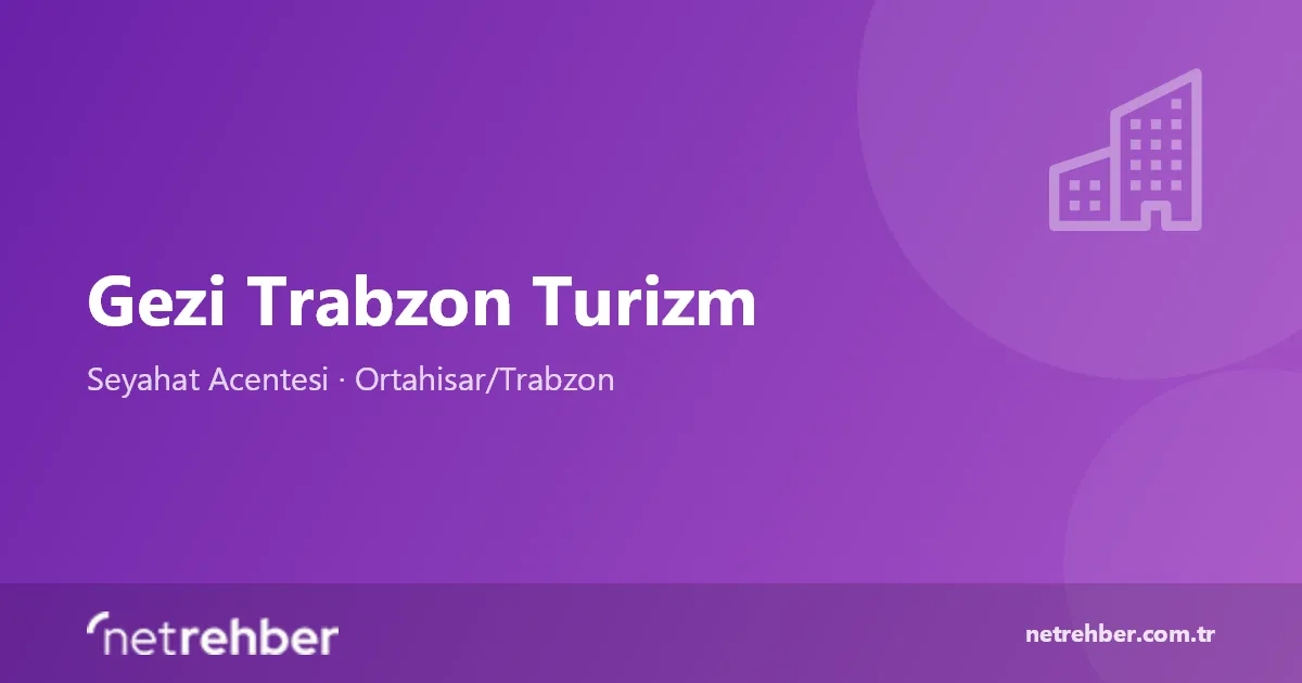 Gezi Trabzon Turizm kapak görseli