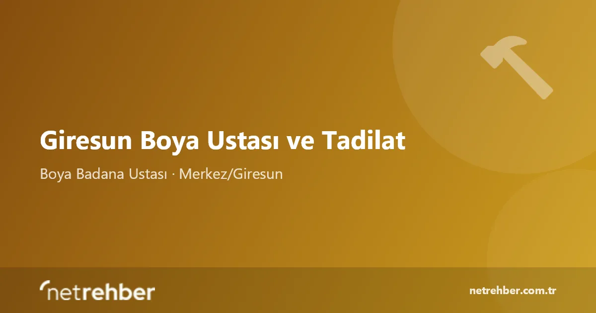 Giresun Boya Ustası ve Tadilat kapak görseli