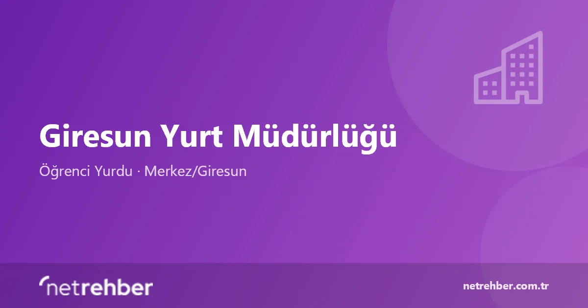 Giresun Yurt Müdürlüğü kapak görseli