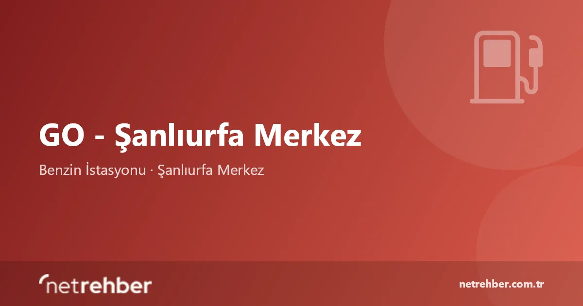 GO - Şanlıurfa Merkez kapak görseli