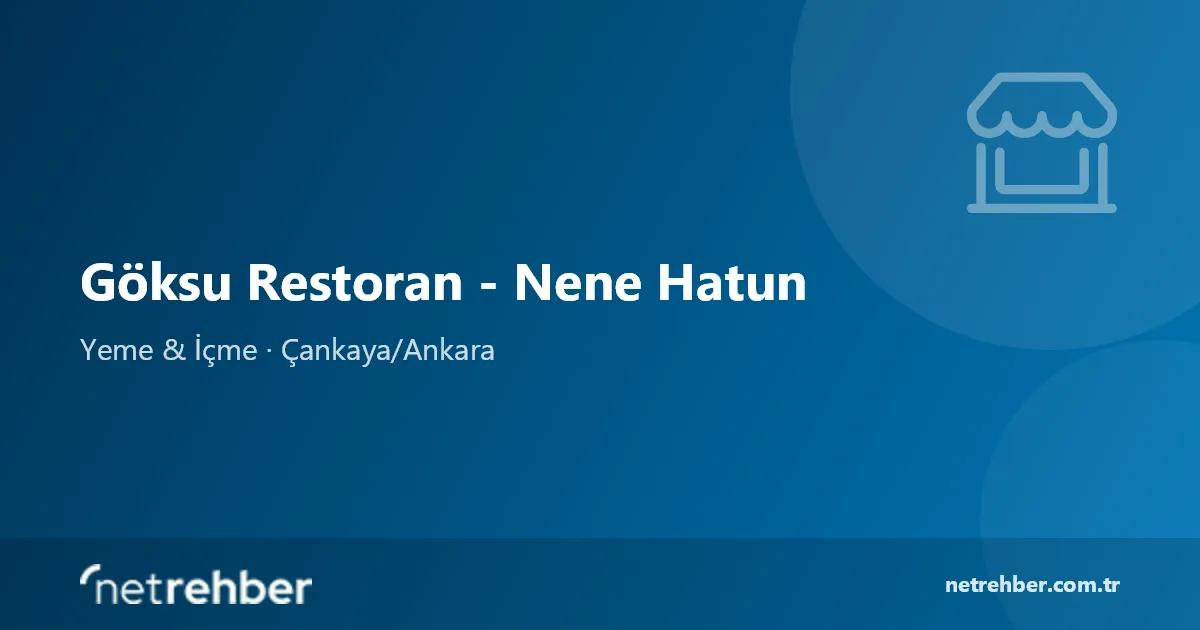 Göksu Restoran - Nene Hatun kapak görseli