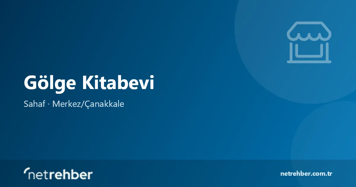 Gölge Kitabevi kapak görseli