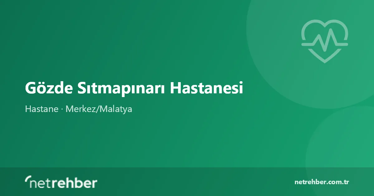 Gözde Sıtmapınarı Hastanesi kapak görseli