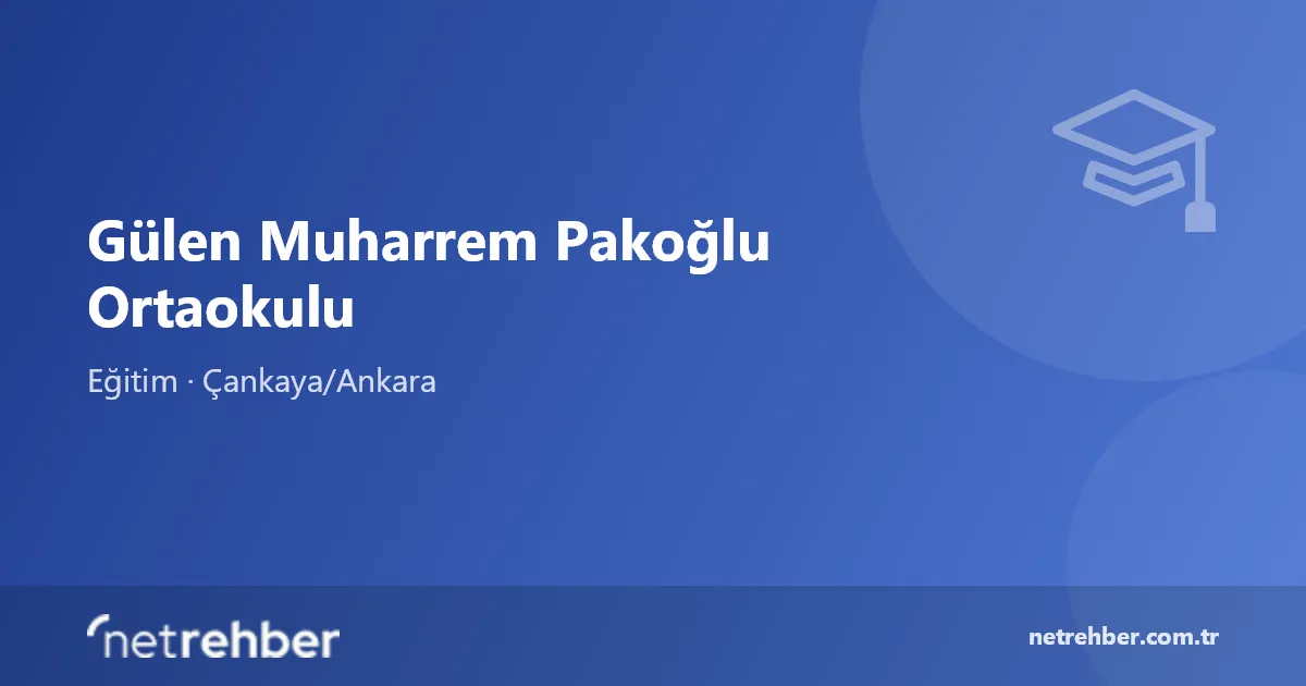Gülen Muharrem Pakoğlu Ortaokulu kapak görseli