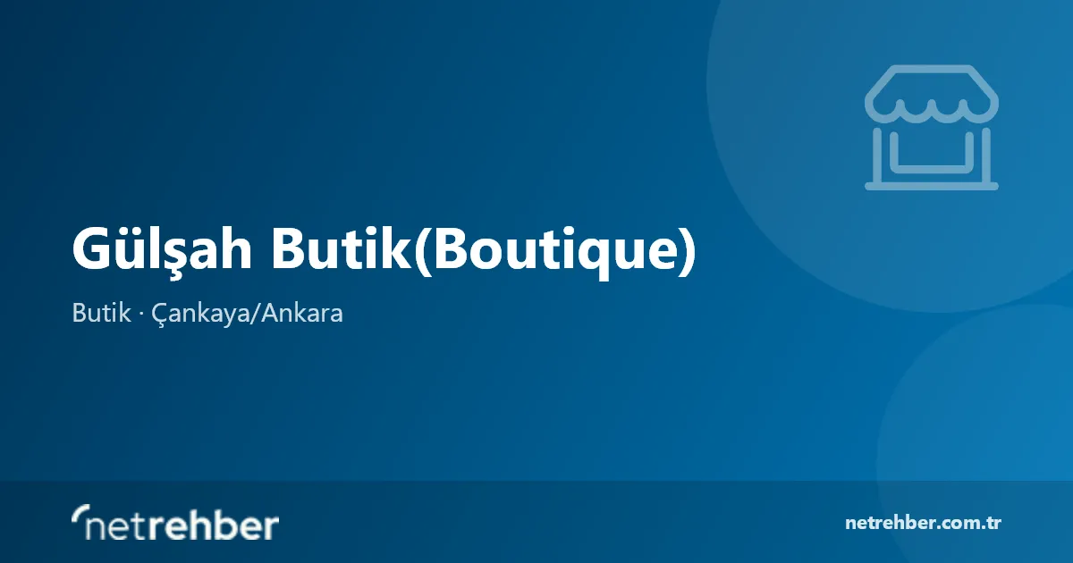 Gülşah Butik(Boutique) kapak görseli