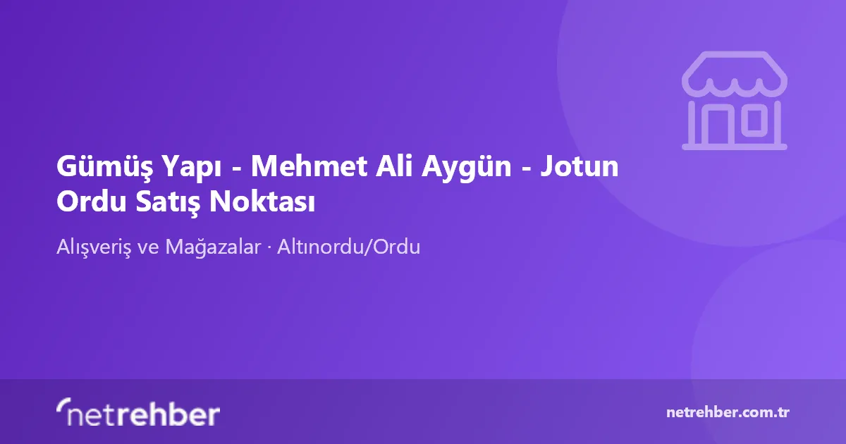 Gümüş Yapı - Mehmet Ali Aygün - Jotun Ordu Satış Noktası kapak görseli