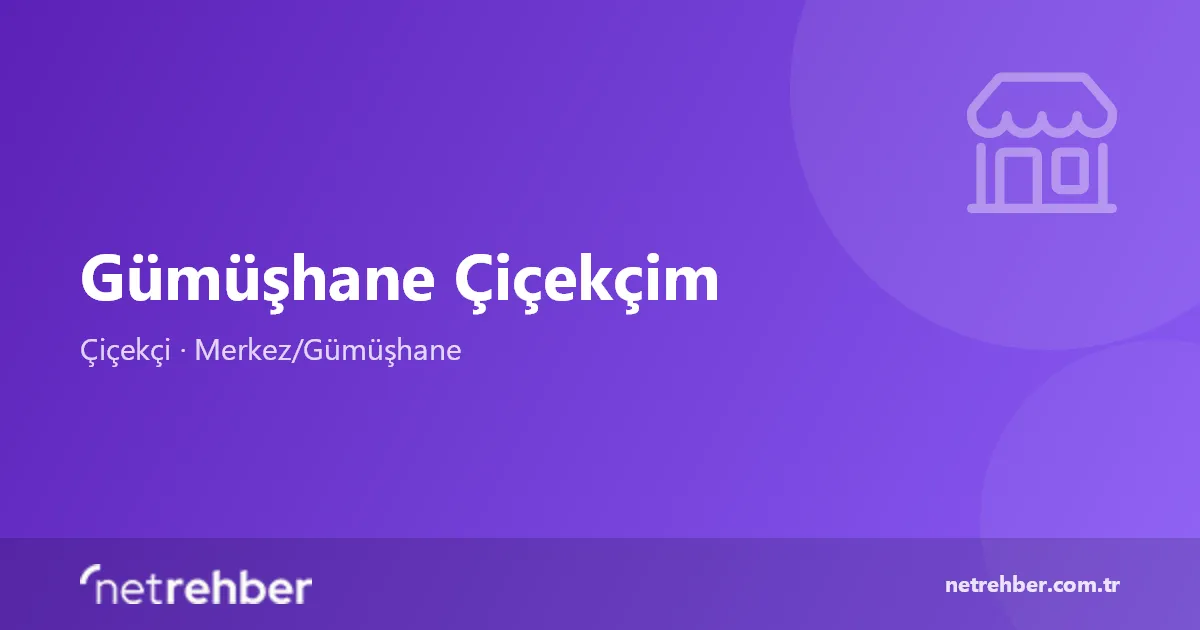 Gümüşhane Çiçekçim kapak görseli