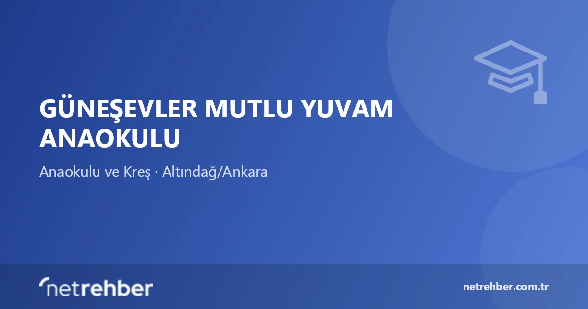 Güneşevler Mutlu Yuvam Anaokulu kapak görseli