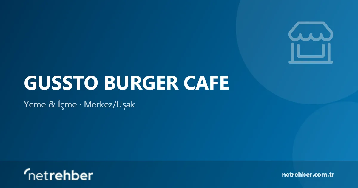 Gussto Burger Cafe kapak görseli
