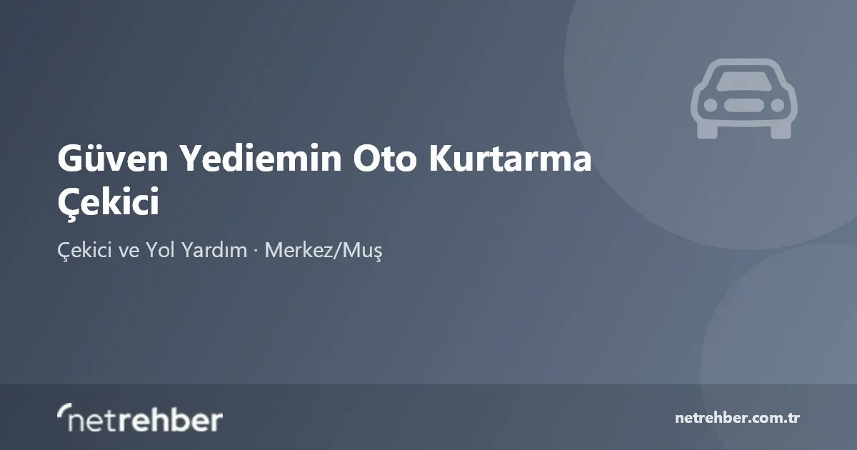 Güven Yediemin Oto Kurtarma Çekici kapak görseli